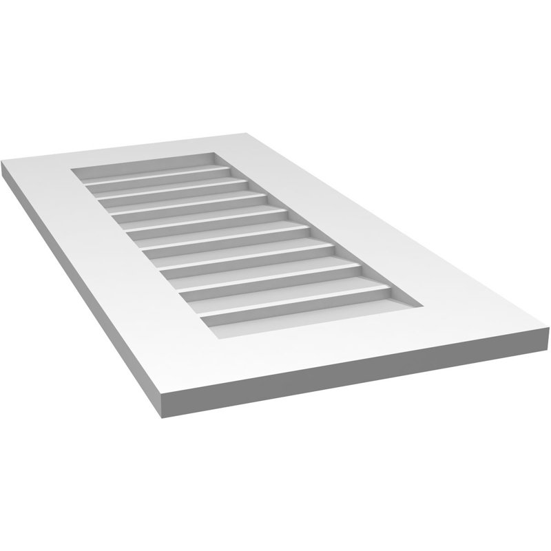 Vent à pignon rectangulaire en uréthane non-fonctionnel, H 32 po x l 16 po x P 1 po