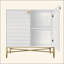 Armoire d'appoint moderne à 2 portes avec pieds coniques en métal