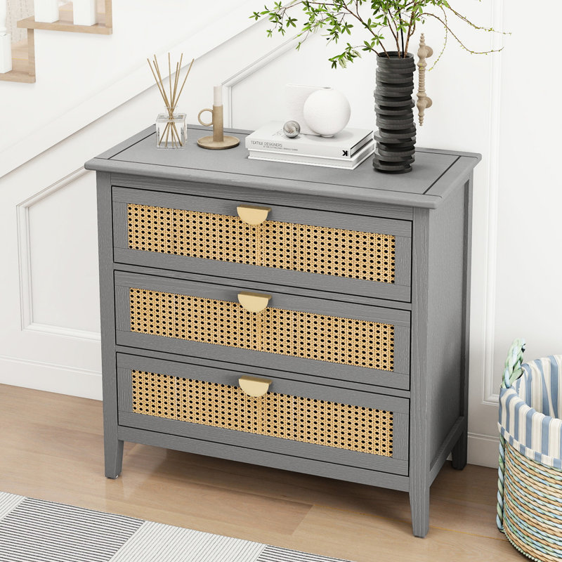 Armoire de salle de bain Natural 3, gris, pratique avec 3 tiroirs, insectes et mites, Gris