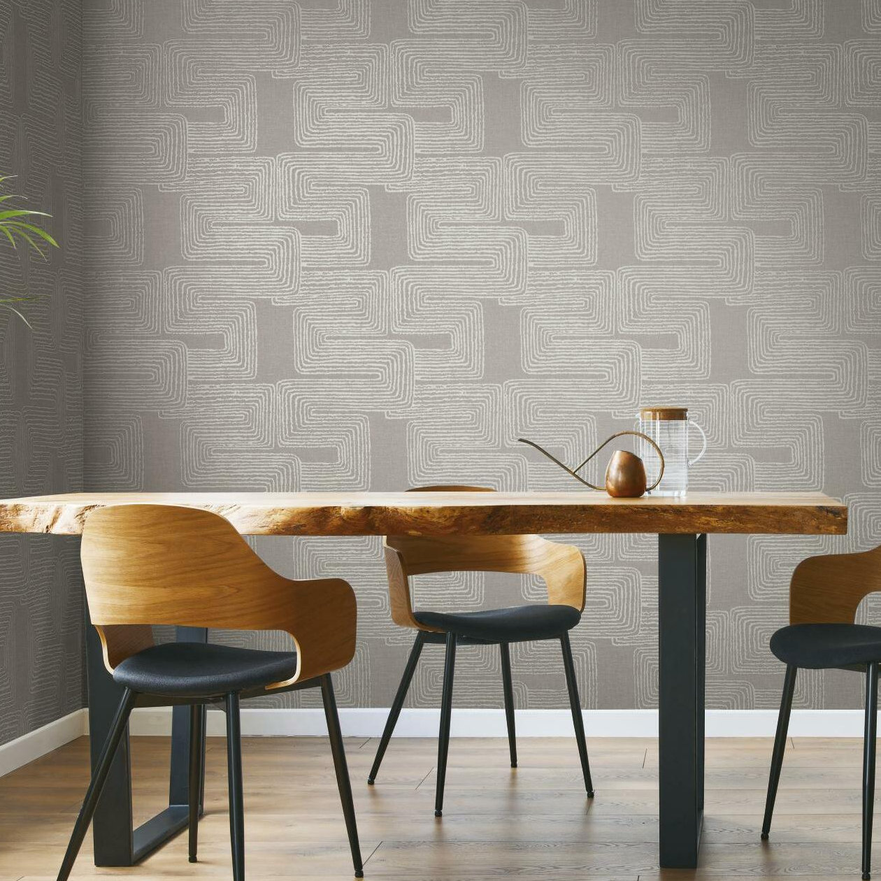 Peel & Stick Geometric Wallpaper, Gray