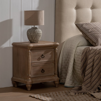 Melousia 48cm W Solid Wood Bedside Table
