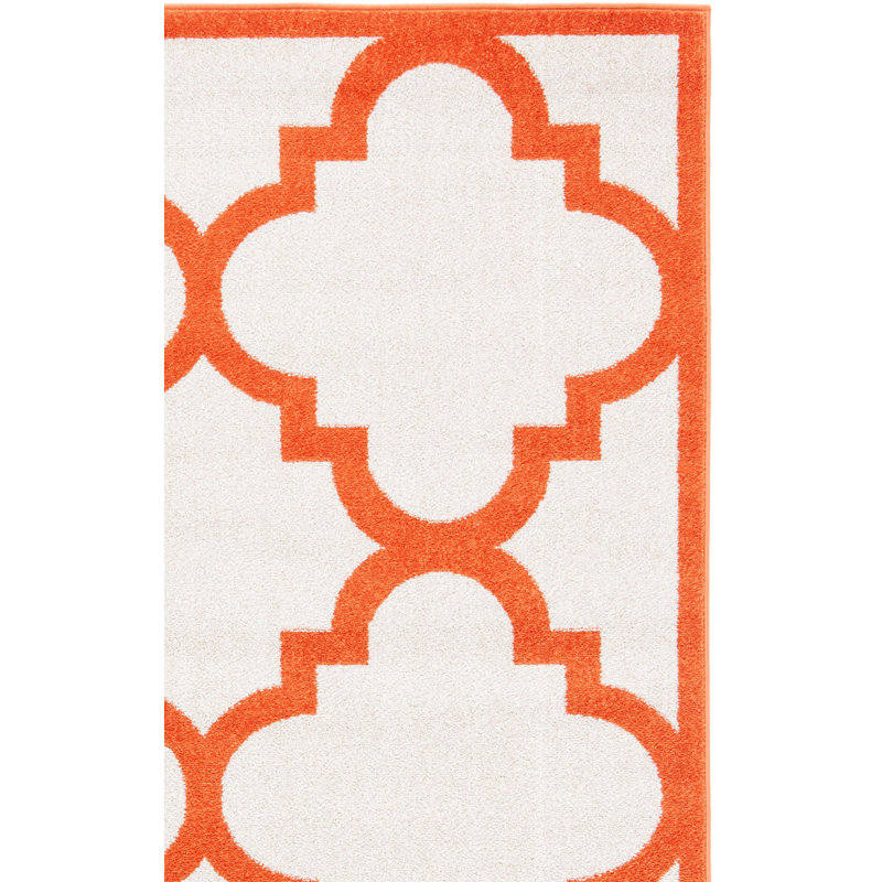 Ammundsen Geometric Beige/Orange Area Rug, Rectangle 3' x 5'