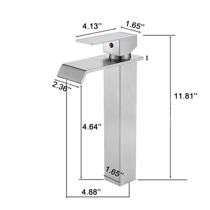 Robinet de salle de bain vasque, Nickel brossé