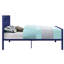 Lit double en métal bleu avec une décoration industrielle pour la chambre à coucher-1324974212