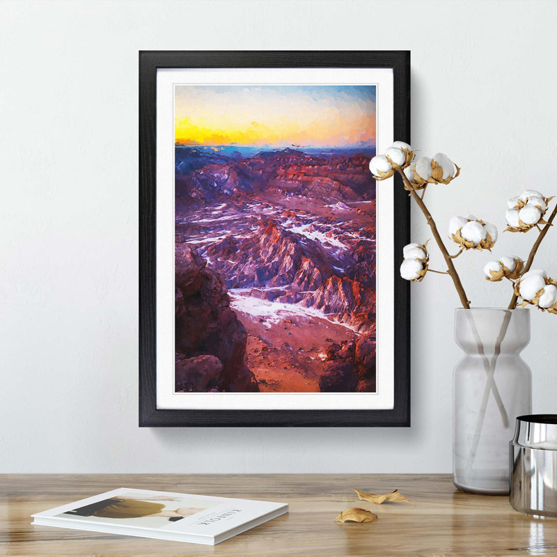 Sunset over the Atacama Desert in Abstract - Picture Frame Graphic Art Print, 65cm H x 48cm W x 2cm D, Black Framed