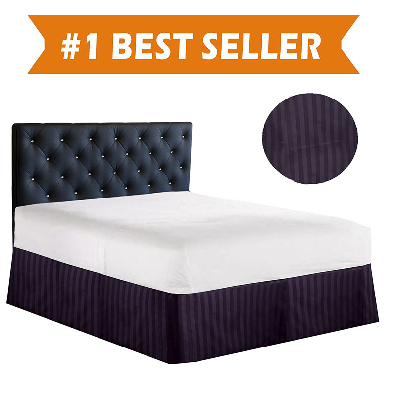 Tailored Microfiber Bed Skirt with Inverted Pleats, Wrinkle-Resistant, 14-Inch Drop, Purple, Full
