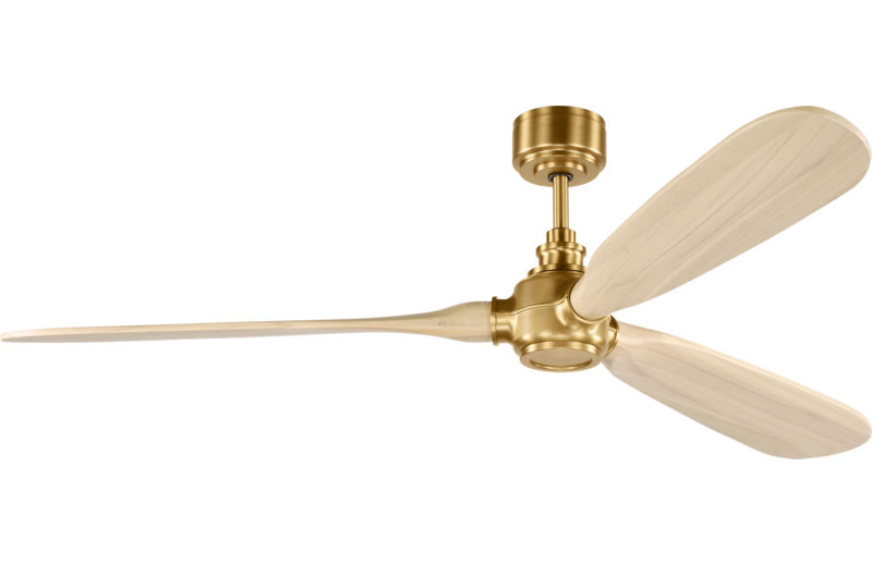 Valiant Smart 60 Ceiling Fan, Burnished Brass, Washed White Oak