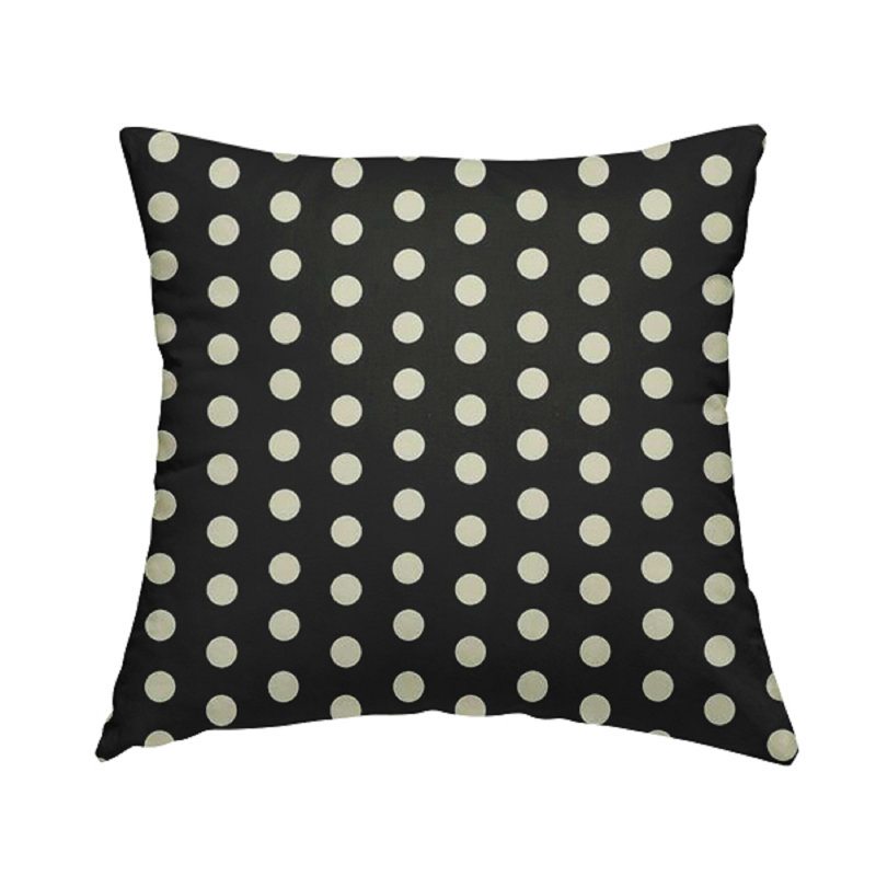Evie-Jo Polka Dots Rectangular Throw Cushion, Black