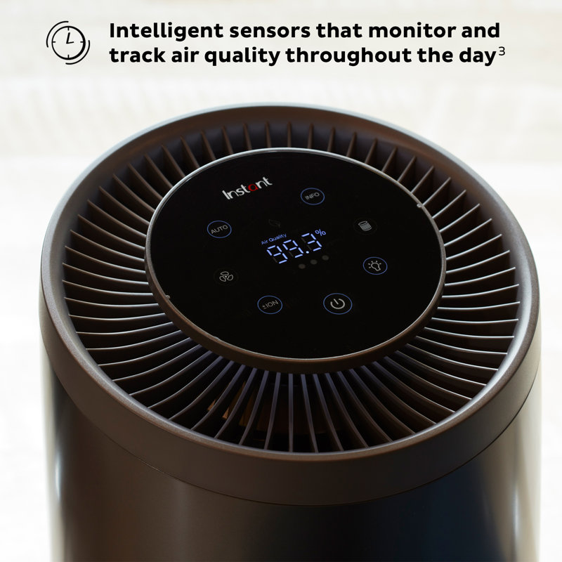 Charcoal Black Floor-Standing Air Purifier with HEPA Filter
