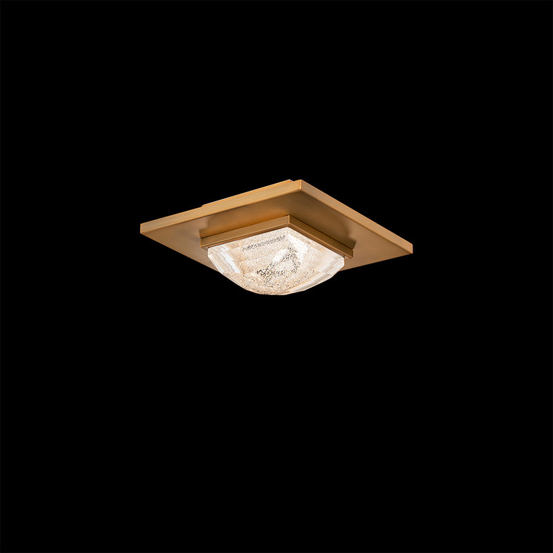 Promenade 1 Light Crystal LED Flush Mount, Aged Brass