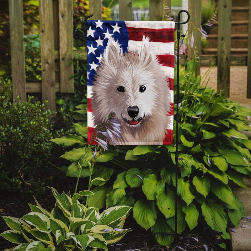 Polyester à 2 côtés 15 x 11 po drapeau de jardin, Samoyède