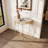 35.4'' Half Moon Metal Sofa Console Table with Ornate Scroll Legs