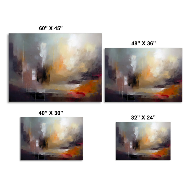 Paysage urbain abstrait, H 24 po x l 32 po