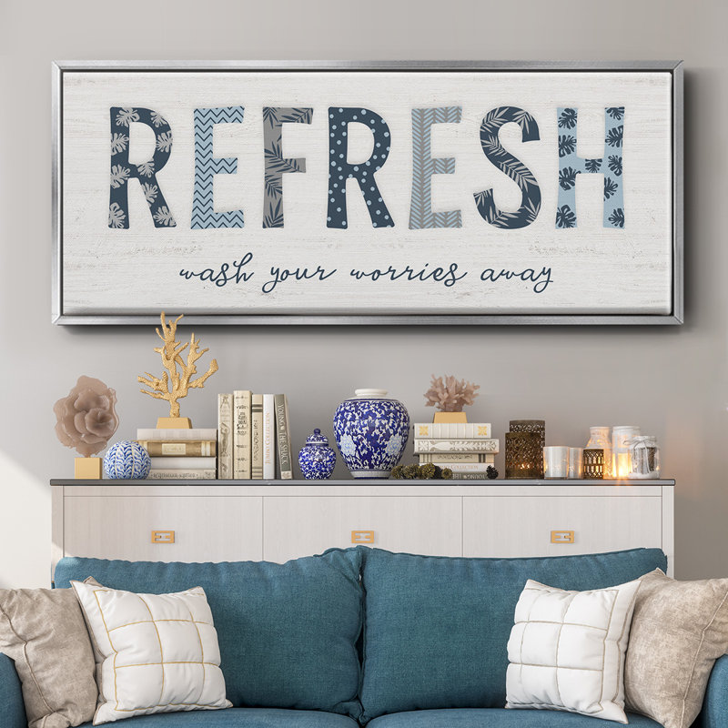 Refresh- Framed Canvas, 20" H x 50" W