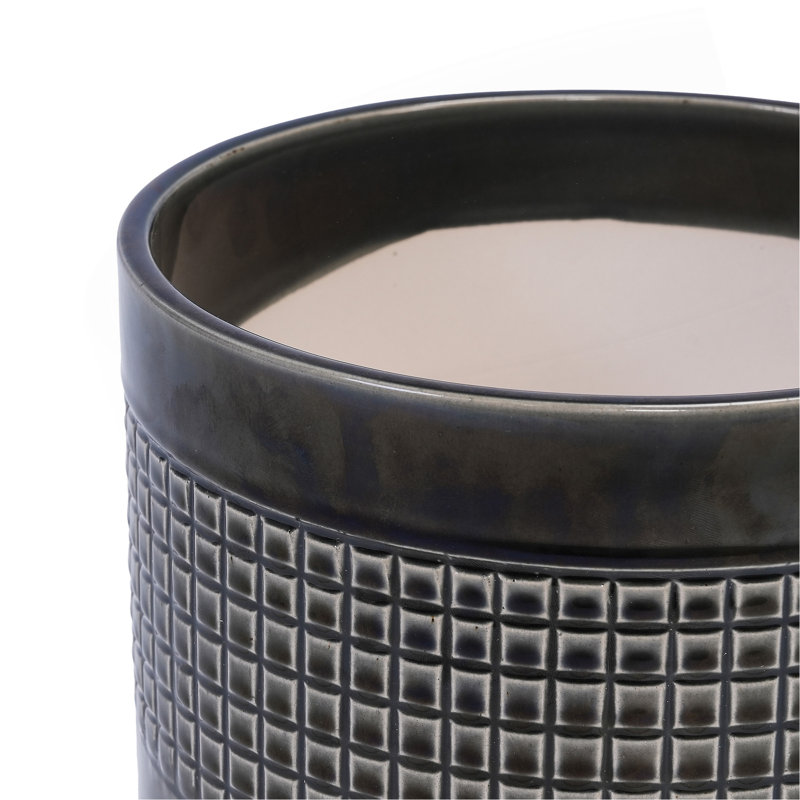 High quality ceramic flowerpot, Black