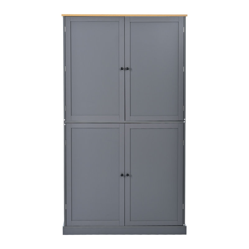 [Vidéo d'assemblage fournie] Armoire de rangement surdimensionnée de 40,2 x 20 x 71,3 pouces pour garde-manger grande capacité avec 2 tiroirs, 2 tablettes réglables, 8 tablettes de porte pour la cuisine, la salle à manger, gris Topmax