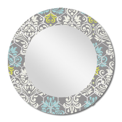 Damas bleu clair - Miroir mural moderne