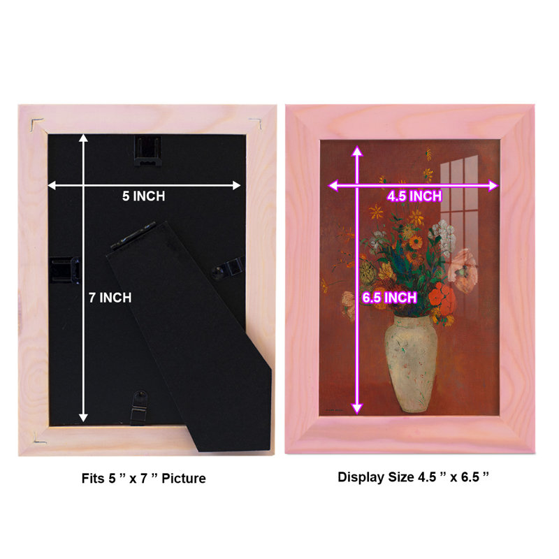 Bouquet dans un vase chinois, toile de qualité supérieure, prête à être accrochée, L 4 po x H 6 po x P 1 po