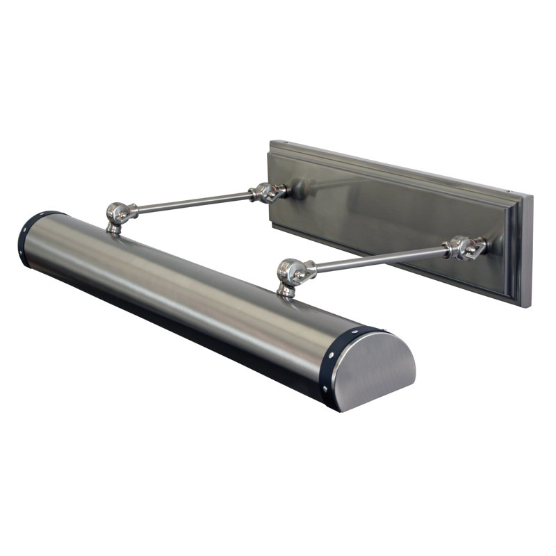 Steamer Wall Mounted Picture Light, Satin Nickel/Black