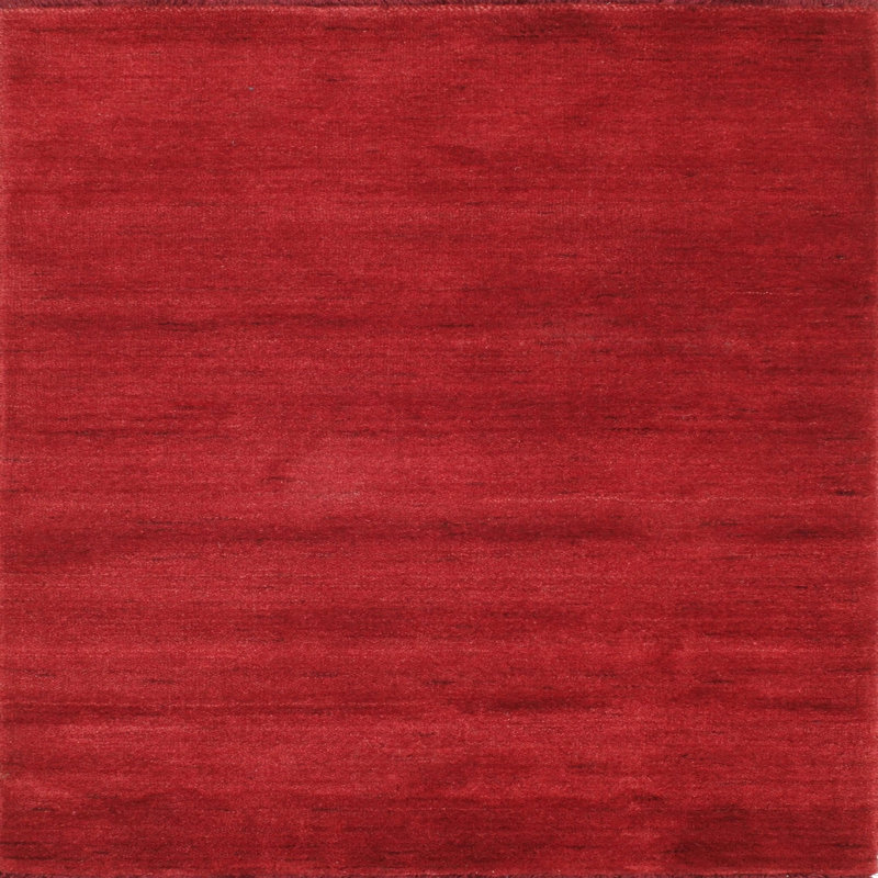 Tapis de zone rouge contemporaine, Carré 8 pi