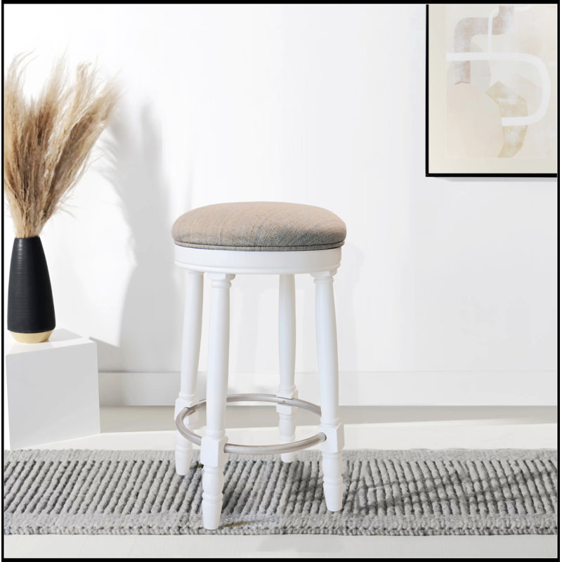 Bar Stools Set Of 2, Tan, White