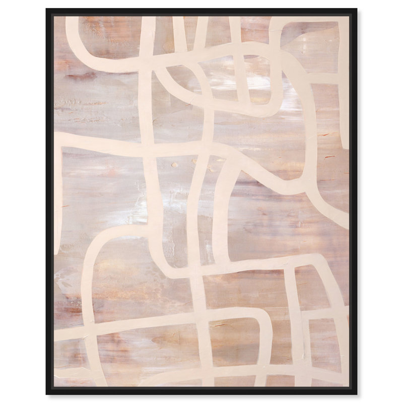 Art mural Blob and Curve Modern Earth Tone Abstracts par Art Remedy, Cadre noir, 31" H x 25" W
