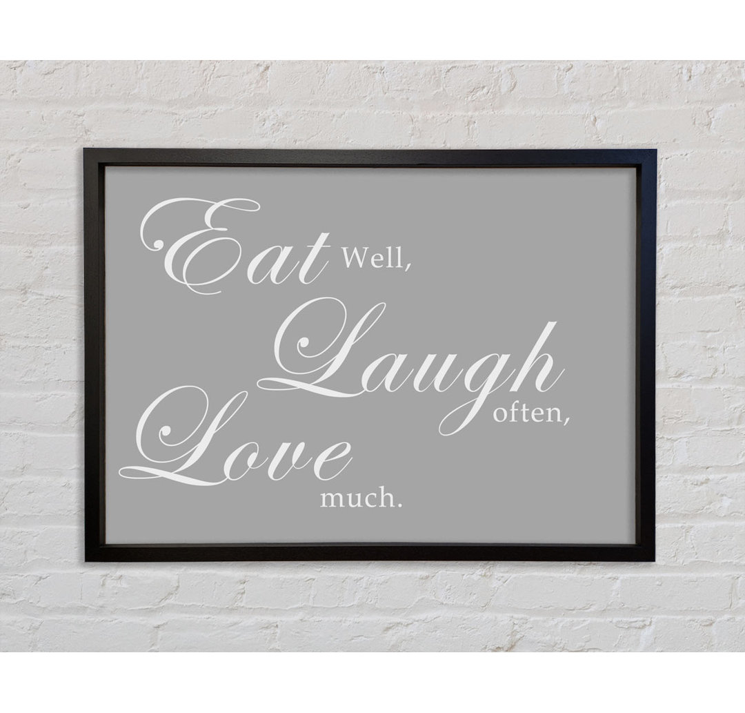 Küche Zitat Eat Laugh Love - Einzelner Bilderrahmen Typografie auf Leinwand