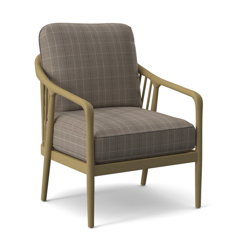 Guinevere Armchair, Taupe Plaid; 0126-73, Greystone