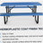 72" Expanded Metal Rectangular Picnic Table, Blue With Umbrella Hole