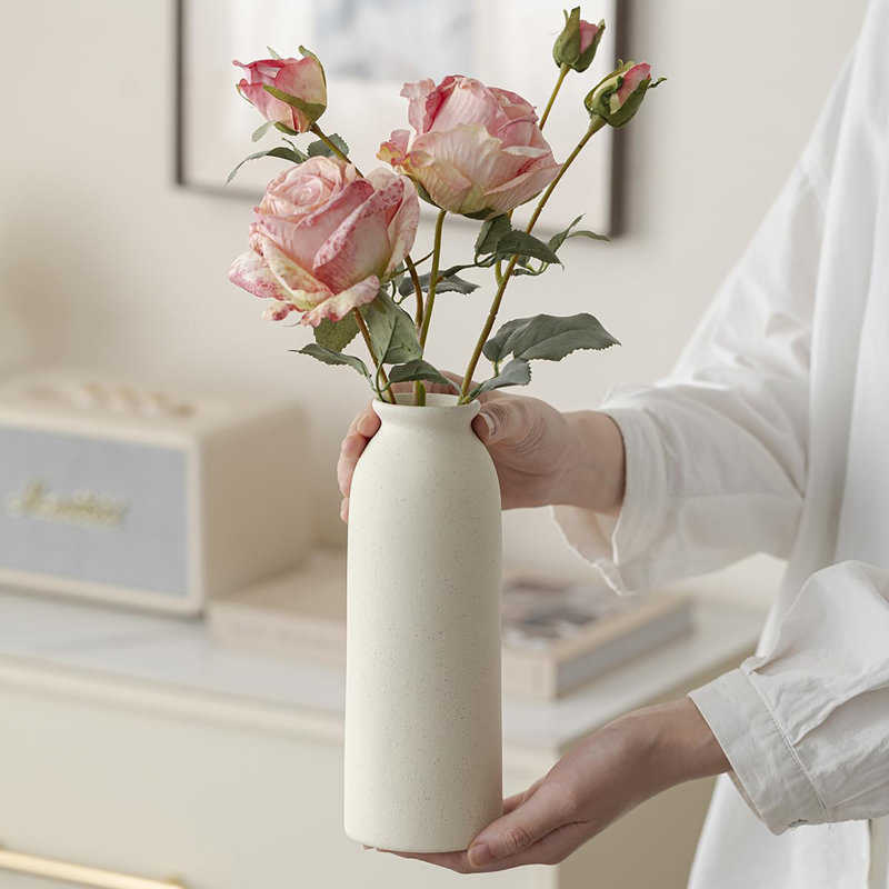 Ensemble de 3 vases en céramique, Beige