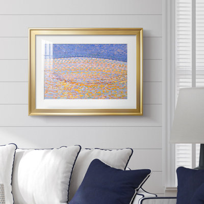 Pointillist Dune Study (Dune II) - Piet Mondrian - reproduction encadrée avec passe-partout et verre - 1909