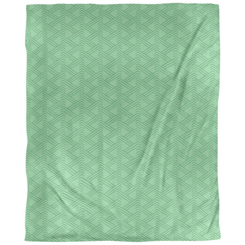 Tissu de zag zig, Vert, L 56 po x l 36 po, Coton peigné de base
