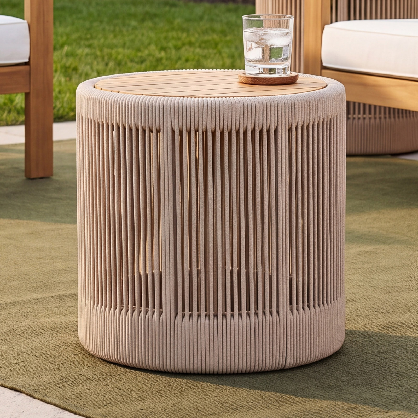 Layton 17" Acacia Patio Side Table
