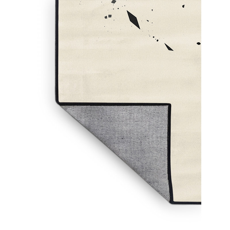 Tapis beige minimaliste assassiné à la machine Barnesville Ninja, 5 x 8