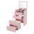 Makeup Vanity Table Set Vanity Desk Bedside Table Storage Cabinet With Mirror, 3 Drawers, Stool-1155531621
