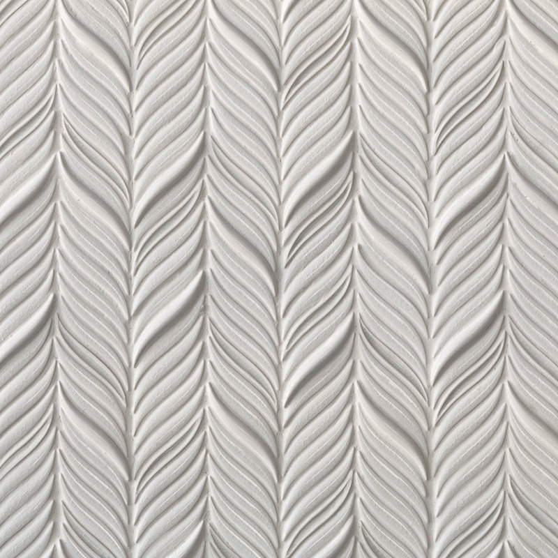 Divine Alula 1" x 2" Ceramic Novelty Mosaic Tile (0.85 Sq. Ft. / Sheet), Glacier White