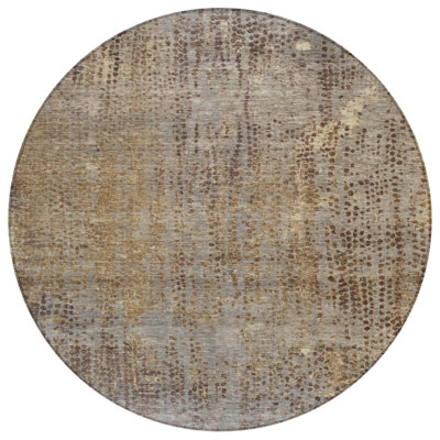 Machine Washable Indoor/Outdoor Xhevrie Brown Rug