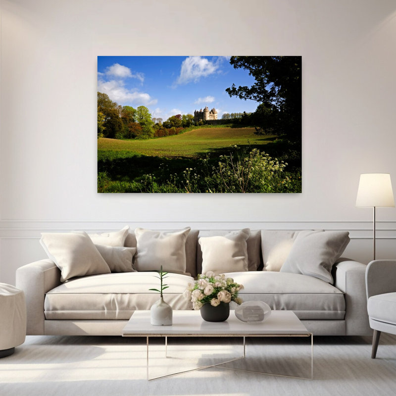 «Killyleagh Castle Co Down», Irlande, vache contemporaine, paysage, art naturel, H 40 po x l 60 po