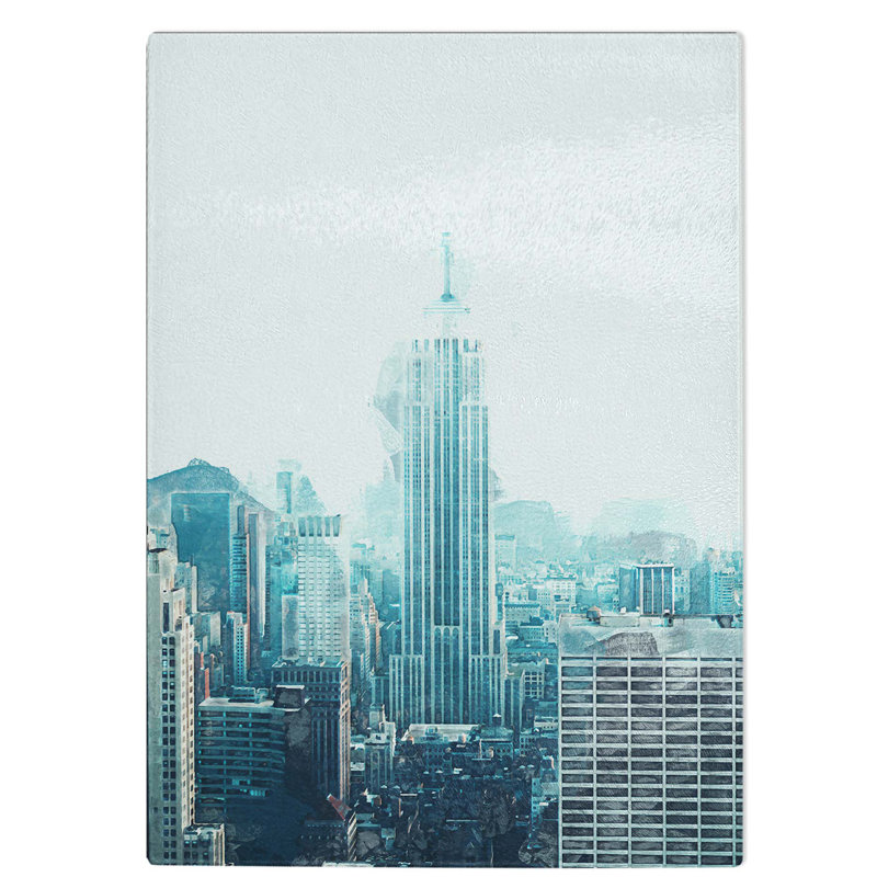 Glass Empire State Building in New York in Abstract Chopping Board, 28.5 cm W x 20 cm L