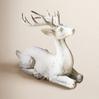 Faux Concrete Reindeer Holiday Figurine
