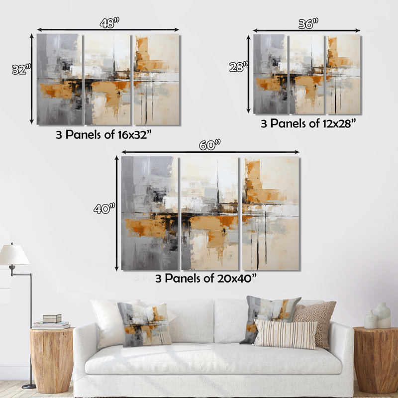 Ensemble de décoration murale Minimalist Montage II - Collages abstraits, H 40 po x l 60 po x P 1 po