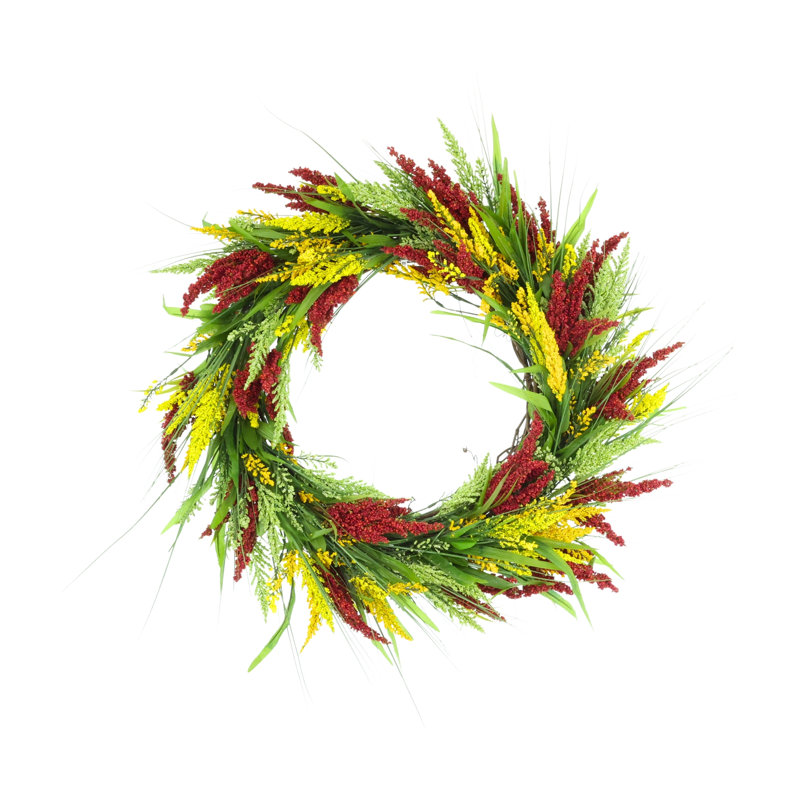 Couronne de bruyère 26 po, Green;Red;Yellow