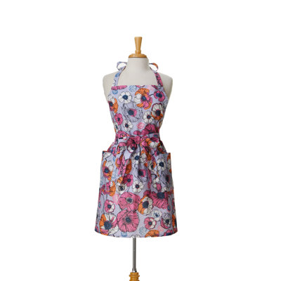 Poppy Purple Kitchen Apron Everyday Cooking Textile Machine Washable