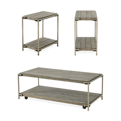 Contemporary 3 Table , Aged Graphite, Versatile Furniture With , Convenient Mobility