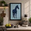 Navy Horse Minimalist 1 Piece Wrapped Canvas Wall Art-220789416-220789418