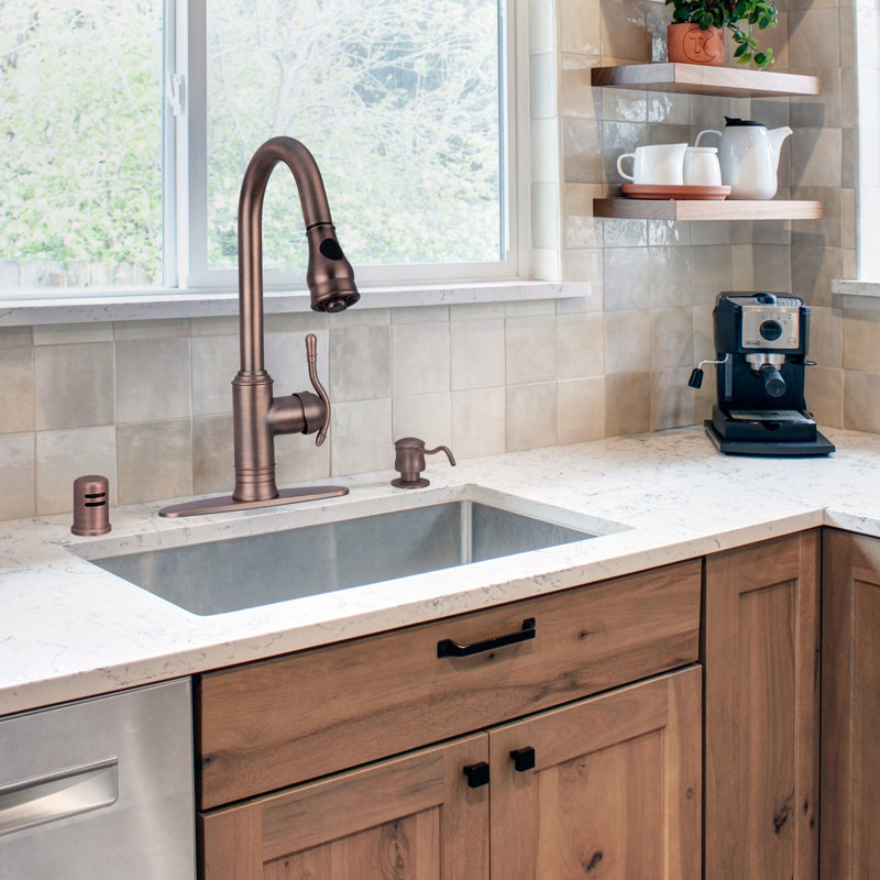 Akicon Pull Down Kitchen Faucet, Antique Bronze