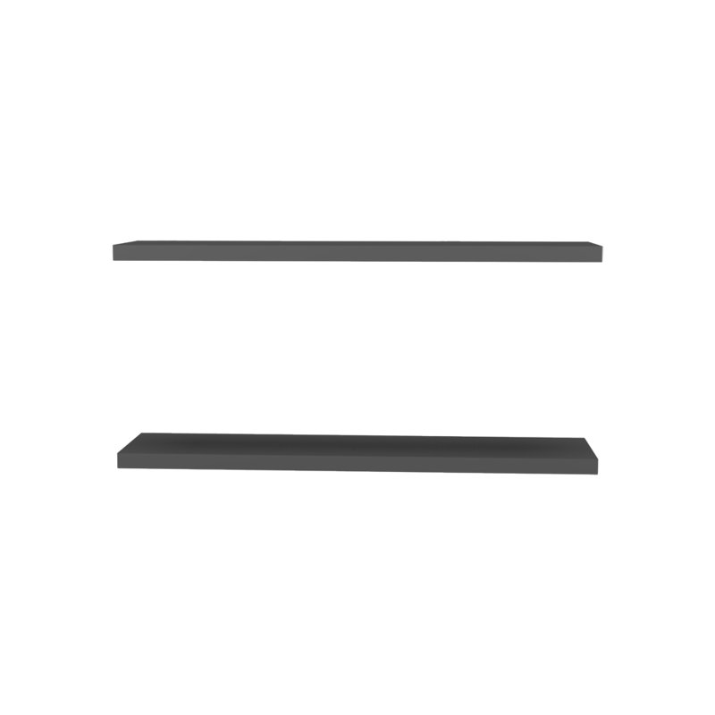 Floating Shelf Lyle, Living Room, Pine, 1.5" H x 47.3" W x 9.8" D, Dark Gray