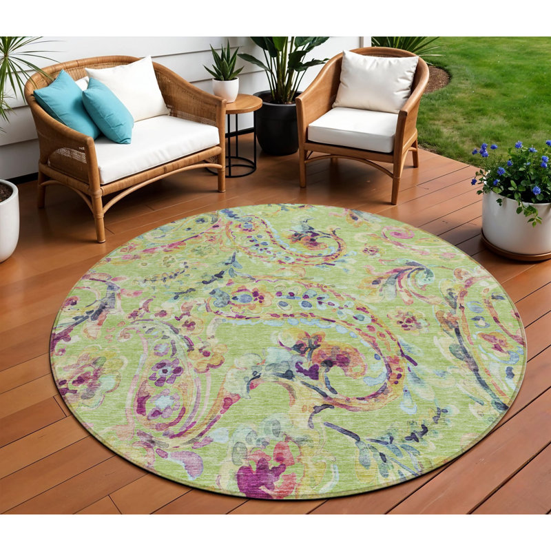 HomeRoots Round Machine Woven Area Rug