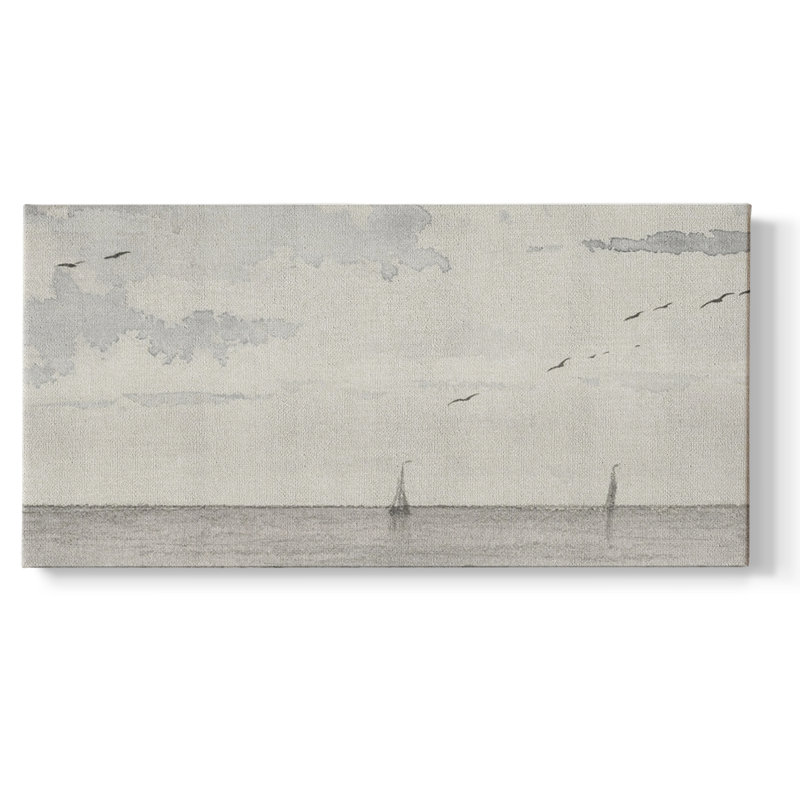 Nautical Series-CCL XXVI - Toile tendue avec châssis encadré - Prêt à être accroché, H 25 po x l 49 po, Doré