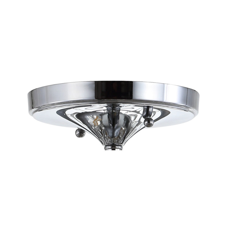 Plafonnier semi-encastré 2 lumières 13 po Pell, Chrome, H 13 po x l 13 po x P 13 po